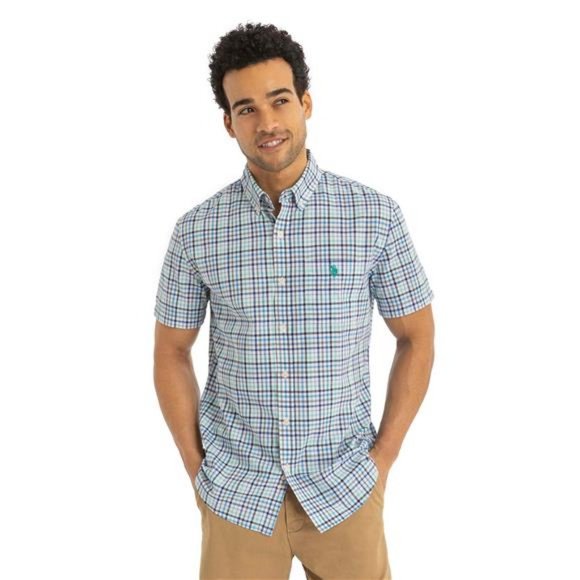Men's Short Sleeve Button down Shirt - Picture 1 of 4